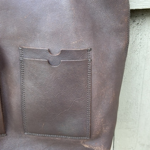 Madewell the Transport Satchel With Pockets Bohemian Festival Distressed Leather - Picture 3 of 15